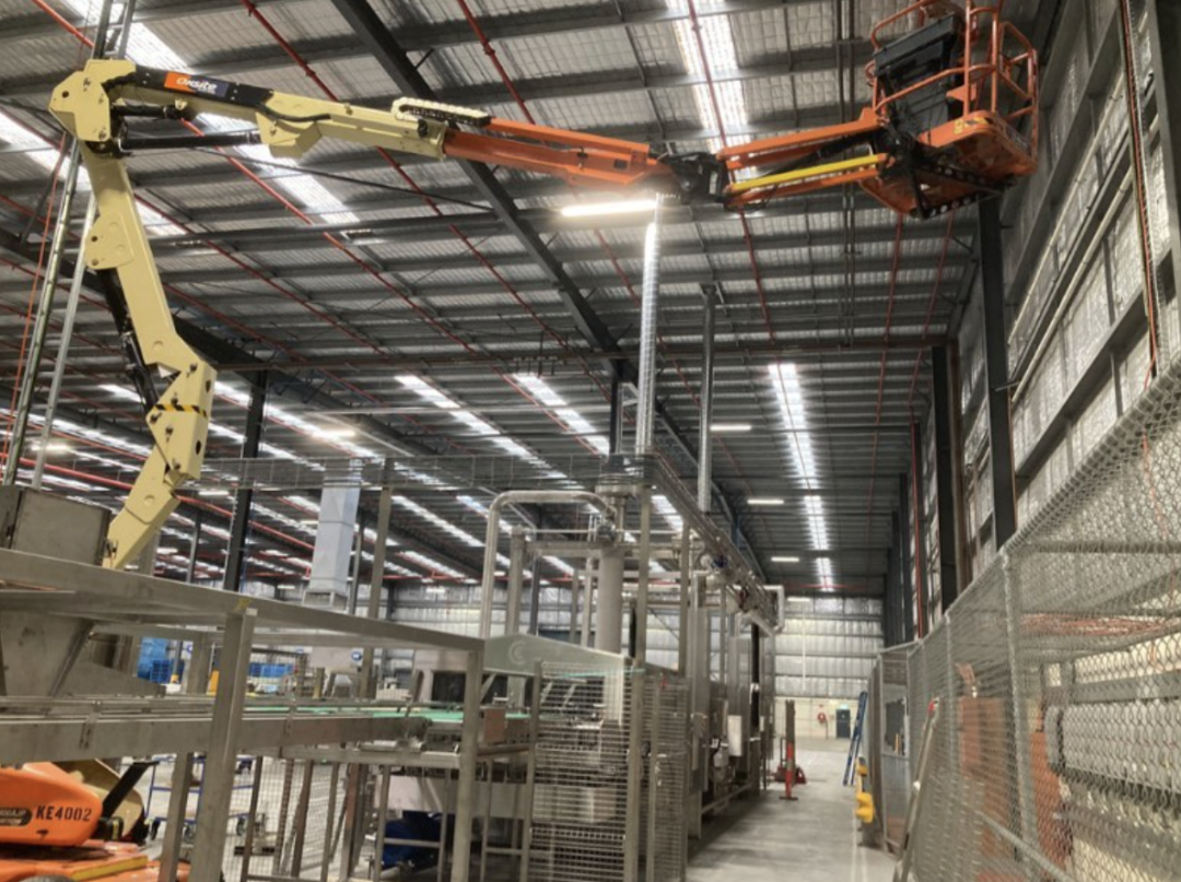 Licensed electricians installed cat 6 data cabling in a factory